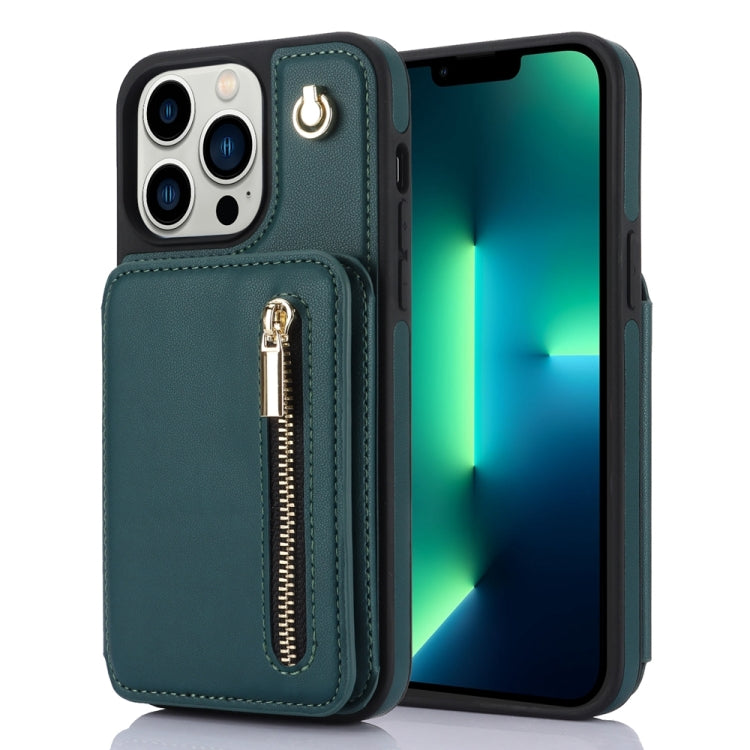 YM006 Skin Feel Zipper Card Bag Phone Case with Dual Lanyard, For iPhone 14 Plus, For iPhone 14, For iPhone 14 Pro, For iPhone 14 Pro Max, For iPhone SE 2022 / 2020 / 8 / 7, For iPhone 13 Pro Max