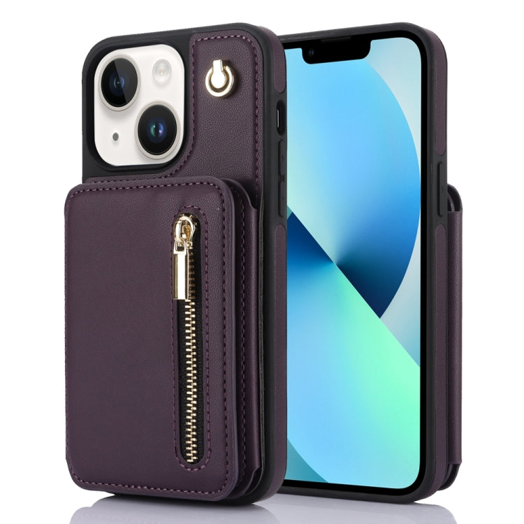 YM006 Skin Feel Zipper Card Bag Phone Case with Dual Lanyard, For iPhone 13 Pro, For iPhone 13, For iPhone 12 / 12 Pro, For iPhone 12 Pro Max, For iPhone 11 Pro Max, For iPhone 11