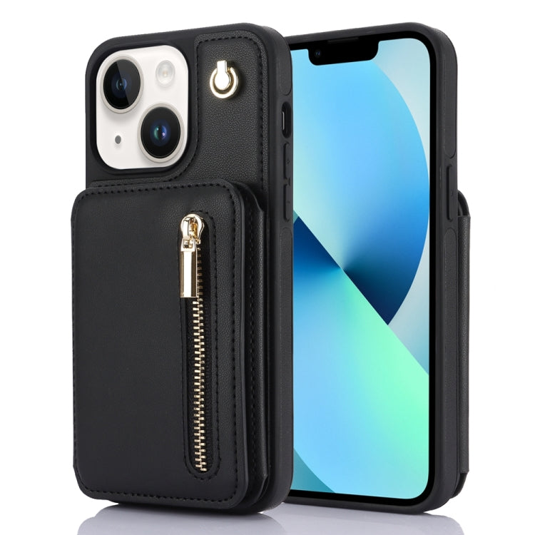 YM006 Skin Feel Zipper Card Bag Phone Case with Dual Lanyard, For iPhone 13 Pro, For iPhone 13, For iPhone 12 / 12 Pro, For iPhone 12 Pro Max, For iPhone 11 Pro Max, For iPhone 11