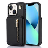 YM006 Skin Feel Zipper Card Bag Phone Case with Dual Lanyard, For iPhone 13 Pro, For iPhone 13, For iPhone 12 / 12 Pro, For iPhone 12 Pro Max, For iPhone 11 Pro Max, For iPhone 11