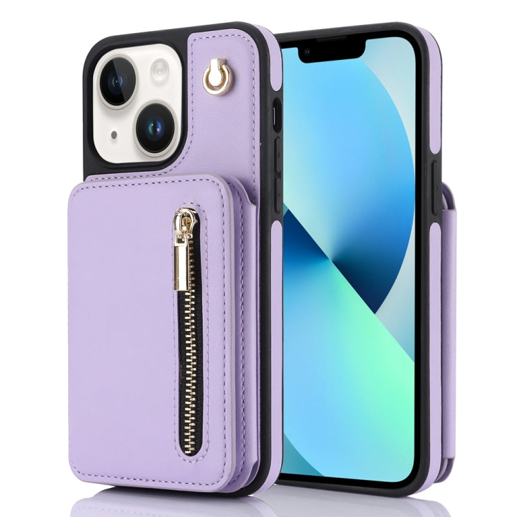 YM006 Skin Feel Zipper Card Bag Phone Case with Dual Lanyard, For iPhone 13 Pro, For iPhone 13, For iPhone 12 / 12 Pro, For iPhone 12 Pro Max, For iPhone 11 Pro Max, For iPhone 11