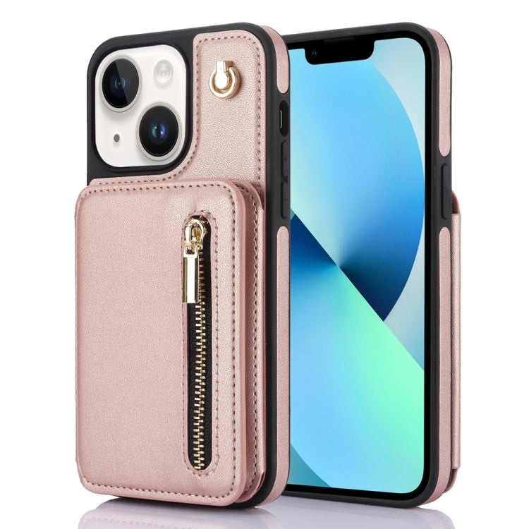 YM006 Skin Feel Zipper Card Bag Phone Case with Dual Lanyard, For iPhone 13 Pro, For iPhone 13, For iPhone 12 / 12 Pro, For iPhone 12 Pro Max, For iPhone 11 Pro Max, For iPhone 11