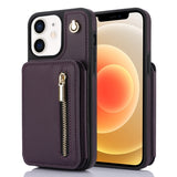 YM006 Skin Feel Zipper Card Bag Phone Case with Dual Lanyard, For iPhone 13 Pro, For iPhone 13, For iPhone 12 / 12 Pro, For iPhone 12 Pro Max, For iPhone 11 Pro Max, For iPhone 11