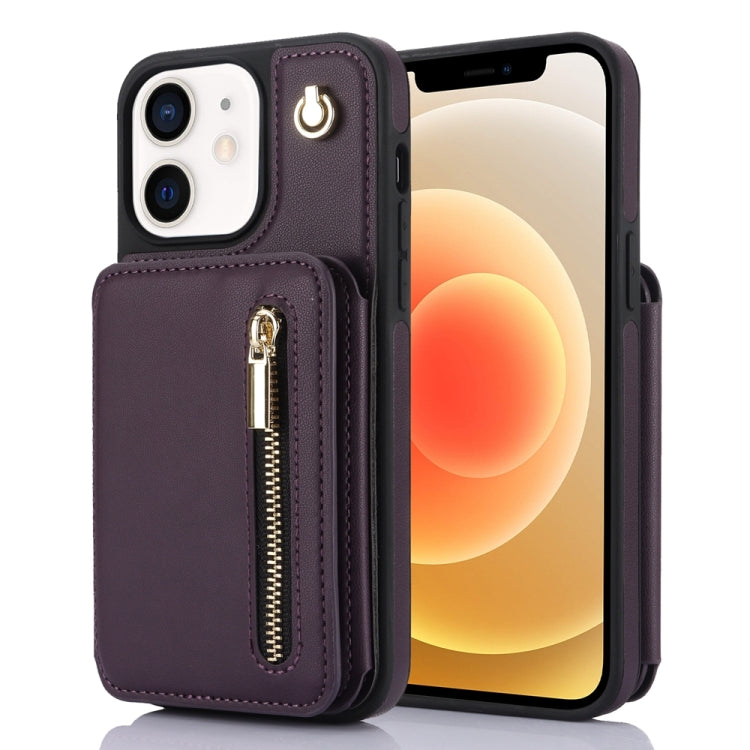 YM006 Skin Feel Zipper Card Bag Phone Case with Dual Lanyard, For iPhone 13 Pro, For iPhone 13, For iPhone 12 / 12 Pro, For iPhone 12 Pro Max, For iPhone 11 Pro Max, For iPhone 11
