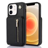 YM006 Skin Feel Zipper Card Bag Phone Case with Dual Lanyard, For iPhone 13 Pro, For iPhone 13, For iPhone 12 / 12 Pro, For iPhone 12 Pro Max, For iPhone 11 Pro Max, For iPhone 11