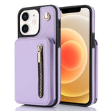 YM006 Skin Feel Zipper Card Bag Phone Case with Dual Lanyard, For iPhone 13 Pro, For iPhone 13, For iPhone 12 / 12 Pro, For iPhone 12 Pro Max, For iPhone 11 Pro Max, For iPhone 11