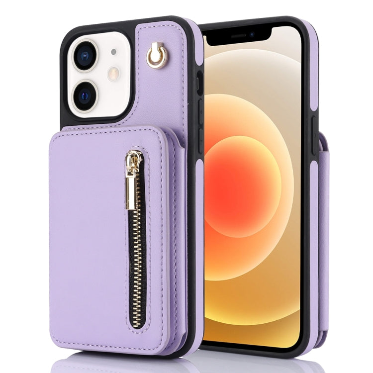 YM006 Skin Feel Zipper Card Bag Phone Case with Dual Lanyard, For iPhone 13 Pro, For iPhone 13, For iPhone 12 / 12 Pro, For iPhone 12 Pro Max, For iPhone 11 Pro Max, For iPhone 11