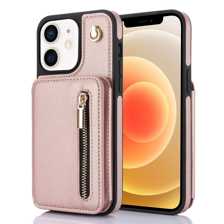YM006 Skin Feel Zipper Card Bag Phone Case with Dual Lanyard, For iPhone 13 Pro, For iPhone 13, For iPhone 12 / 12 Pro, For iPhone 12 Pro Max, For iPhone 11 Pro Max, For iPhone 11