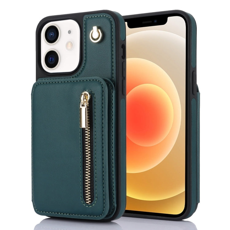 YM006 Skin Feel Zipper Card Bag Phone Case with Dual Lanyard, For iPhone 13 Pro, For iPhone 13, For iPhone 12 / 12 Pro, For iPhone 12 Pro Max, For iPhone 11 Pro Max, For iPhone 11