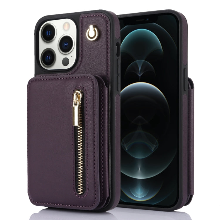 YM006 Skin Feel Zipper Card Bag Phone Case with Dual Lanyard, For iPhone 13 Pro, For iPhone 13, For iPhone 12 / 12 Pro, For iPhone 12 Pro Max, For iPhone 11 Pro Max, For iPhone 11