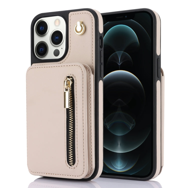 YM006 Skin Feel Zipper Card Bag Phone Case with Dual Lanyard, For iPhone 13 Pro, For iPhone 13, For iPhone 12 / 12 Pro, For iPhone 12 Pro Max, For iPhone 11 Pro Max, For iPhone 11