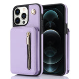 YM006 Skin Feel Zipper Card Bag Phone Case with Dual Lanyard, For iPhone 13 Pro, For iPhone 13, For iPhone 12 / 12 Pro, For iPhone 12 Pro Max, For iPhone 11 Pro Max, For iPhone 11