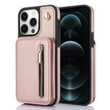YM006 Skin Feel Zipper Card Bag Phone Case with Dual Lanyard, For iPhone 13 Pro, For iPhone 13, For iPhone 12 / 12 Pro, For iPhone 12 Pro Max, For iPhone 11 Pro Max, For iPhone 11