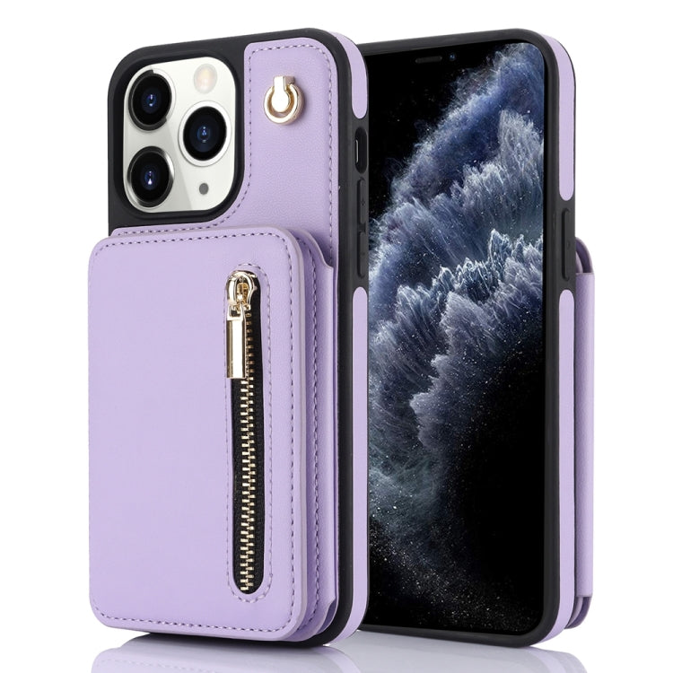 YM006 Skin Feel Zipper Card Bag Phone Case with Dual Lanyard, For iPhone 13 Pro, For iPhone 13, For iPhone 12 / 12 Pro, For iPhone 12 Pro Max, For iPhone 11 Pro Max, For iPhone 11