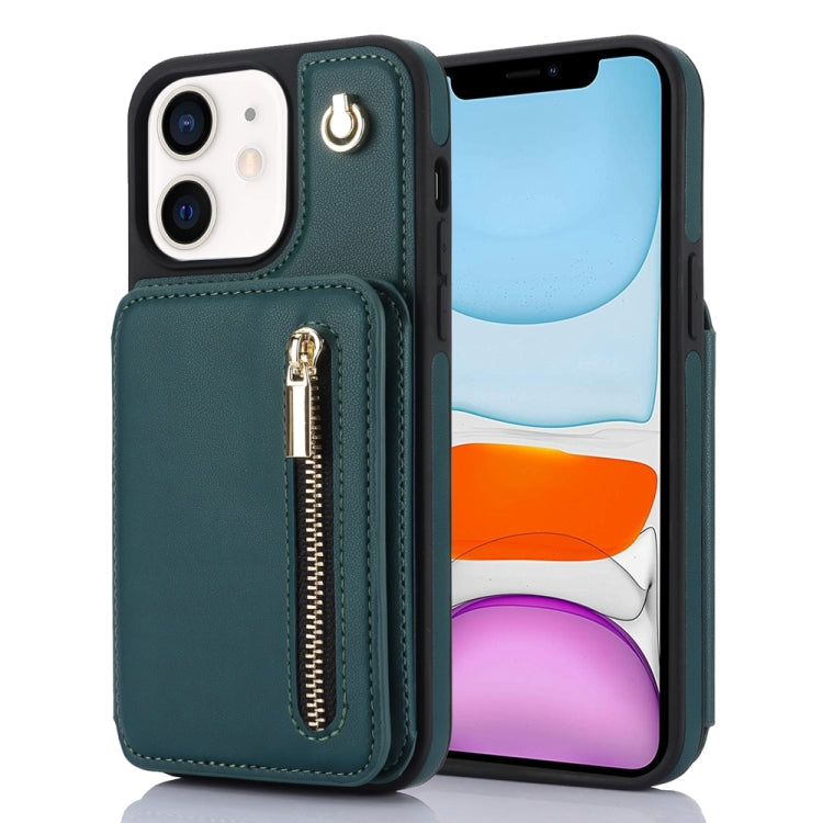 YM006 Skin Feel Zipper Card Bag Phone Case with Dual Lanyard, For iPhone 13 Pro, For iPhone 13, For iPhone 12 / 12 Pro, For iPhone 12 Pro Max, For iPhone 11 Pro Max, For iPhone 11