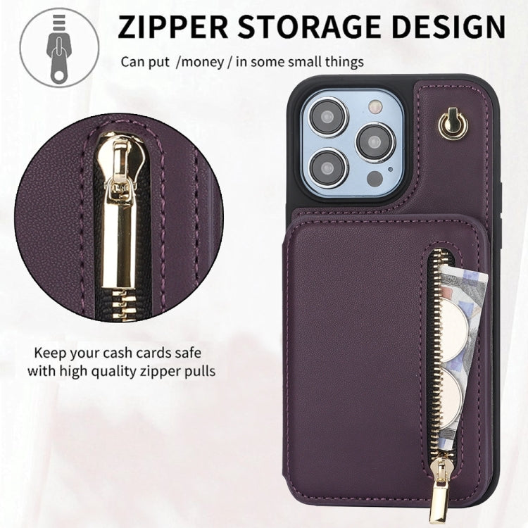 YM006 Skin Feel Zipper Card Bag Phone Case with Dual Lanyard, For iPhone 11 Pro, For iPhone X / XS, For iPhone XR, For iPhone XS Max, For iPhone 7 Plus / 8 Plus