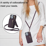 YM006 Skin Feel Zipper Card Bag Phone Case with Dual Lanyard, For iPhone 11 Pro, For iPhone X / XS, For iPhone XR, For iPhone XS Max, For iPhone 7 Plus / 8 Plus