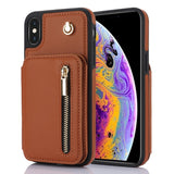 YM006 Skin Feel Zipper Card Bag Phone Case with Dual Lanyard, For iPhone 11 Pro, For iPhone X / XS, For iPhone XR, For iPhone XS Max, For iPhone 7 Plus / 8 Plus
