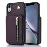 YM006 Skin Feel Zipper Card Bag Phone Case with Dual Lanyard, For iPhone 11 Pro, For iPhone X / XS, For iPhone XR, For iPhone XS Max, For iPhone 7 Plus / 8 Plus