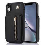 YM006 Skin Feel Zipper Card Bag Phone Case with Dual Lanyard, For iPhone 11 Pro, For iPhone X / XS, For iPhone XR, For iPhone XS Max, For iPhone 7 Plus / 8 Plus