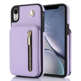 YM006 Skin Feel Zipper Card Bag Phone Case with Dual Lanyard, For iPhone 11 Pro, For iPhone X / XS, For iPhone XR, For iPhone XS Max, For iPhone 7 Plus / 8 Plus