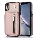 YM006 Skin Feel Zipper Card Bag Phone Case with Dual Lanyard, For iPhone 11 Pro, For iPhone X / XS, For iPhone XR, For iPhone XS Max, For iPhone 7 Plus / 8 Plus