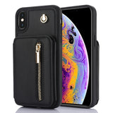 YM006 Skin Feel Zipper Card Bag Phone Case with Dual Lanyard, For iPhone 11 Pro, For iPhone X / XS, For iPhone XR, For iPhone XS Max, For iPhone 7 Plus / 8 Plus