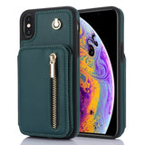 YM006 Skin Feel Zipper Card Bag Phone Case with Dual Lanyard, For iPhone 11 Pro, For iPhone X / XS, For iPhone XR, For iPhone XS Max, For iPhone 7 Plus / 8 Plus