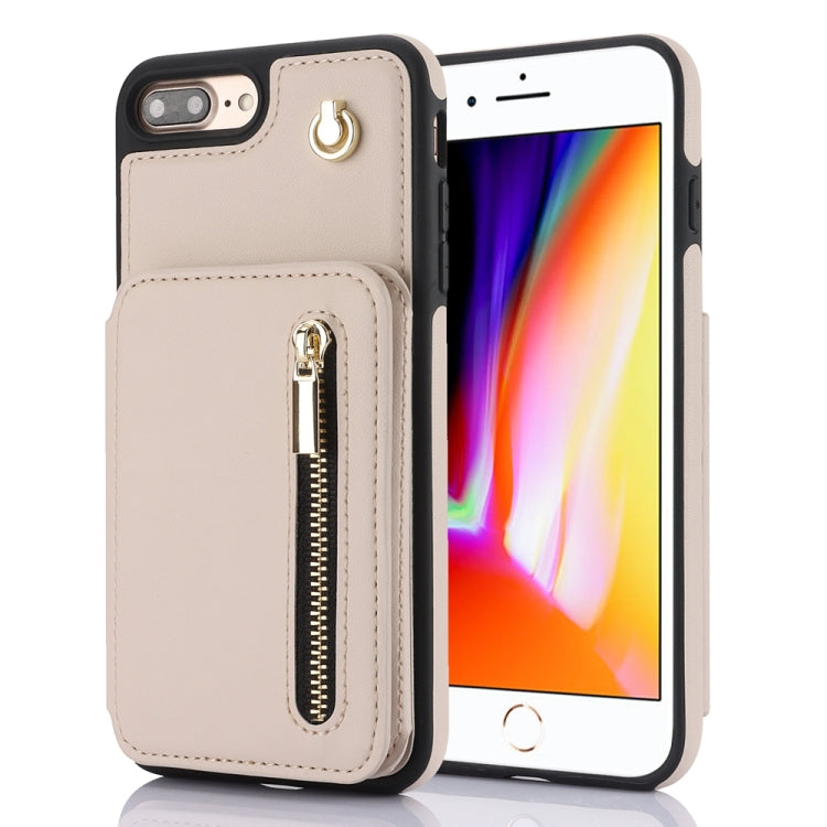 YM006 Skin Feel Zipper Card Bag Phone Case with Dual Lanyard, For iPhone 11 Pro, For iPhone X / XS, For iPhone XR, For iPhone XS Max, For iPhone 7 Plus / 8 Plus