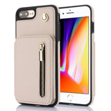 YM006 Skin Feel Zipper Card Bag Phone Case with Dual Lanyard, For iPhone 11 Pro, For iPhone X / XS, For iPhone XR, For iPhone XS Max, For iPhone 7 Plus / 8 Plus