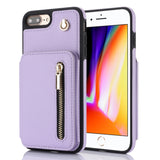 YM006 Skin Feel Zipper Card Bag Phone Case with Dual Lanyard, For iPhone 11 Pro, For iPhone X / XS, For iPhone XR, For iPhone XS Max, For iPhone 7 Plus / 8 Plus