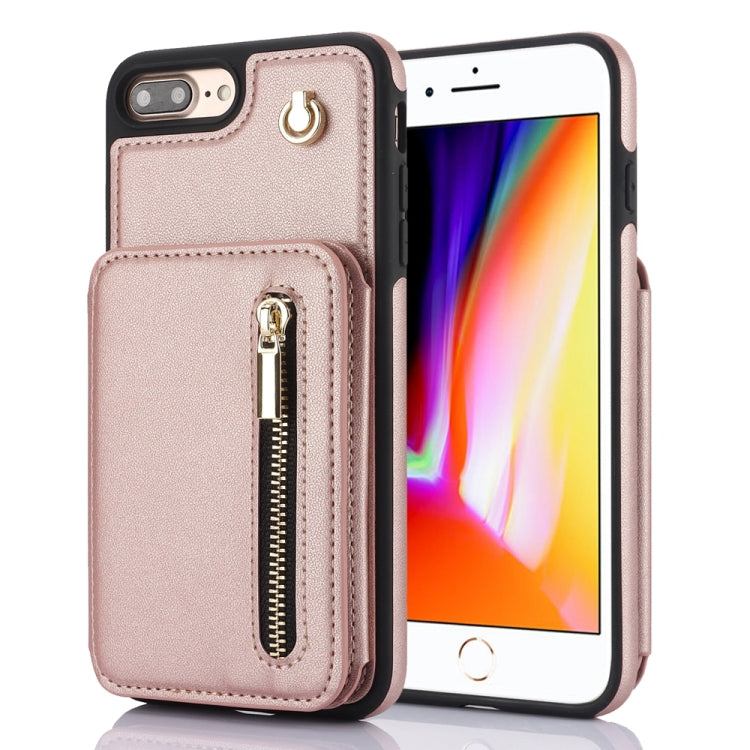 YM006 Skin Feel Zipper Card Bag Phone Case with Dual Lanyard, For iPhone 11 Pro, For iPhone X / XS, For iPhone XR, For iPhone XS Max, For iPhone 7 Plus / 8 Plus