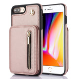YM006 Skin Feel Zipper Card Bag Phone Case with Dual Lanyard, For iPhone 11 Pro, For iPhone X / XS, For iPhone XR, For iPhone XS Max, For iPhone 7 Plus / 8 Plus