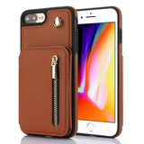 YM006 Skin Feel Zipper Card Bag Phone Case with Dual Lanyard, For iPhone 11 Pro, For iPhone X / XS, For iPhone XR, For iPhone XS Max, For iPhone 7 Plus / 8 Plus