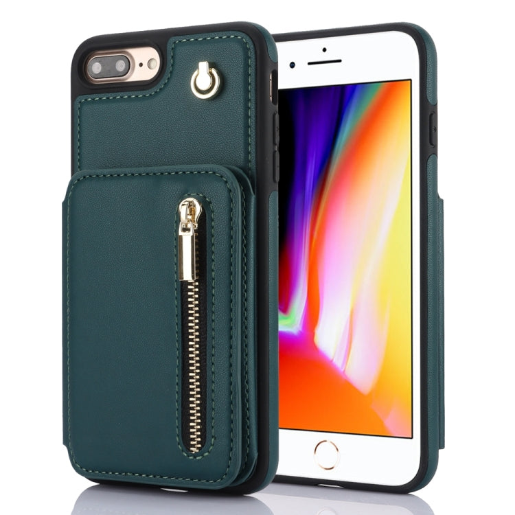 YM006 Skin Feel Zipper Card Bag Phone Case with Dual Lanyard, For iPhone 11 Pro, For iPhone X / XS, For iPhone XR, For iPhone XS Max, For iPhone 7 Plus / 8 Plus