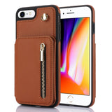 YM006 Skin Feel Zipper Card Bag Phone Case with Dual Lanyard, For iPhone 14 Plus, For iPhone 14, For iPhone 14 Pro, For iPhone 14 Pro Max, For iPhone SE 2022 / 2020 / 8 / 7, For iPhone 13 Pro Max
