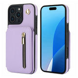YM006 Skin Feel Zipper Card Bag Phone Case with Dual Lanyard, For iPhone 17 Pro Max, For iPhone 17 Pro, For iPhone 17, For iPhone Air, For iPhone 16 Pro Max, For iPhone 16 Pro
