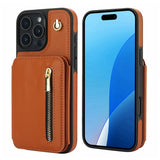 YM006 Skin Feel Zipper Card Bag Phone Case with Dual Lanyard, For iPhone 17 Pro Max, For iPhone 17 Pro, For iPhone 17, For iPhone Air, For iPhone 16 Pro Max, For iPhone 16 Pro
