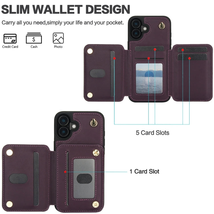 YM006 Skin Feel Zipper Card Bag Phone Case with Dual Lanyard, For iPhone 16 Plus, For iPhone 16, For iPhone 15 Pro Max, For iPhone 15 Pro, For iPhone 15 Plus, For iPhone 15