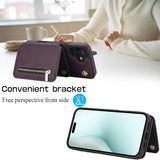 YM006 Skin Feel Zipper Card Bag Phone Case with Dual Lanyard, For iPhone 16 Plus, For iPhone 16, For iPhone 15 Pro Max, For iPhone 15 Pro, For iPhone 15 Plus, For iPhone 15