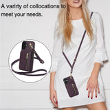 YM006 Skin Feel Zipper Card Bag Phone Case with Dual Lanyard, For iPhone 16 Plus, For iPhone 16, For iPhone 15 Pro Max, For iPhone 15 Pro, For iPhone 15 Plus, For iPhone 15