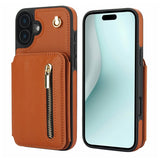 YM006 Skin Feel Zipper Card Bag Phone Case with Dual Lanyard, For iPhone 16 Plus, For iPhone 16, For iPhone 15 Pro Max, For iPhone 15 Pro, For iPhone 15 Plus, For iPhone 15