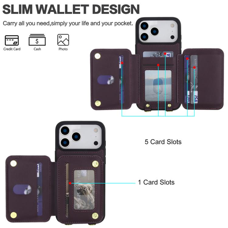 YM006 Skin Feel Zipper Card Bag Phone Case with Dual Lanyard, For iPhone 17 Pro Max, For iPhone 17 Pro, For iPhone 17, For iPhone Air, For iPhone 16 Pro Max, For iPhone 16 Pro