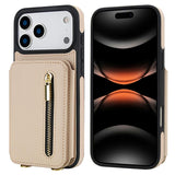 YM006 Skin Feel Zipper Card Bag Phone Case with Dual Lanyard, For iPhone 17 Pro Max, For iPhone 17 Pro, For iPhone 17, For iPhone Air, For iPhone 16 Pro Max, For iPhone 16 Pro