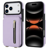 YM006 Skin Feel Zipper Card Bag Phone Case with Dual Lanyard, For iPhone 17 Pro Max, For iPhone 17 Pro, For iPhone 17, For iPhone Air, For iPhone 16 Pro Max, For iPhone 16 Pro