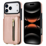 YM006 Skin Feel Zipper Card Bag Phone Case with Dual Lanyard, For iPhone 17 Pro Max, For iPhone 17 Pro, For iPhone 17, For iPhone Air, For iPhone 16 Pro Max, For iPhone 16 Pro