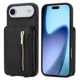 YM006 Skin Feel Zipper Card Bag Phone Case with Dual Lanyard, For iPhone 17 Pro Max, For iPhone 17 Pro, For iPhone 17, For iPhone Air, For iPhone 16 Pro Max, For iPhone 16 Pro