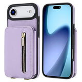 YM006 Skin Feel Zipper Card Bag Phone Case with Dual Lanyard, For iPhone 17 Pro Max, For iPhone 17 Pro, For iPhone 17, For iPhone Air, For iPhone 16 Pro Max, For iPhone 16 Pro