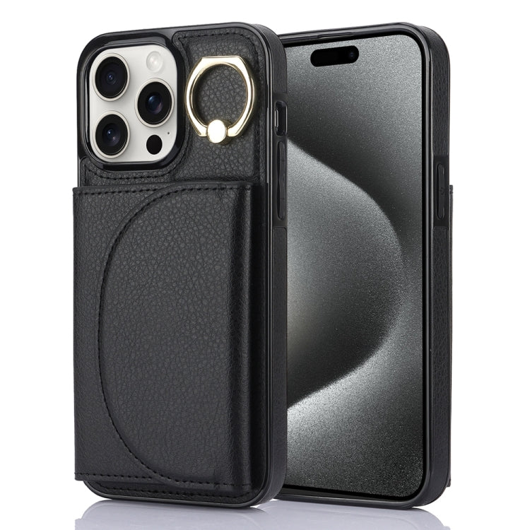 Ring Holder Card Bag Skin Feel Phone Case, For iPhone 16, For iPhone 15 Pro Max, For iPhone 15 Pro, For iPhone 15 Plus, For iPhone 15, For iPhone 14 Plus, For iPhone 14, For iPhone 14 Pro