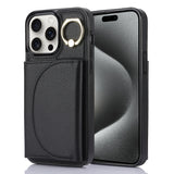 Ring Holder Card Bag Skin Feel Phone Case, For iPhone 16, For iPhone 15 Pro Max, For iPhone 15 Pro, For iPhone 15 Plus, For iPhone 15, For iPhone 14 Plus, For iPhone 14, For iPhone 14 Pro